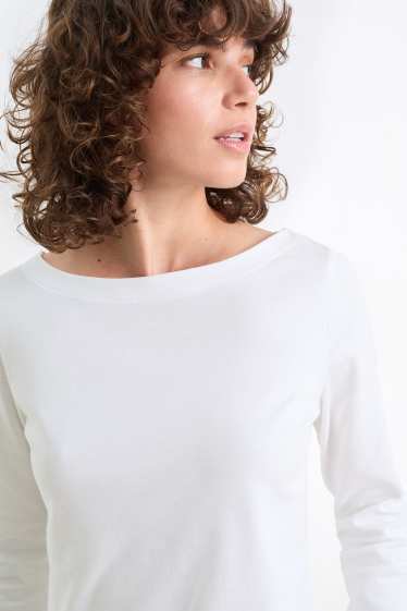 Dames - Basic longsleeve - wit