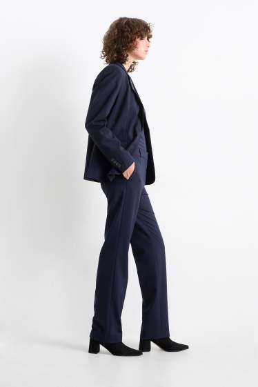 Donna - Pantaloni business - vita media - straight fit - Mix & Match - blu scuro