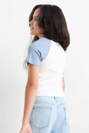 Bambine - Confezione da 2 - maglia a maniche corte - bianco