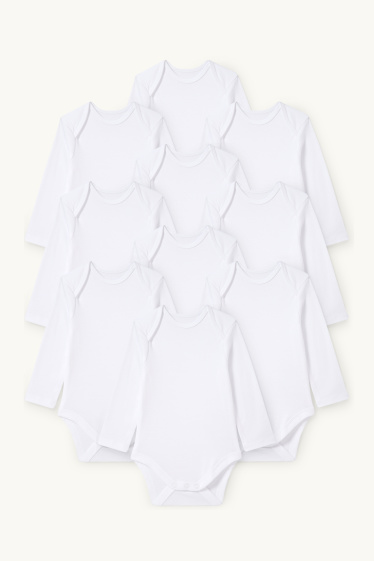 Unisex - Multipack 10er - Baby-Body - weiss