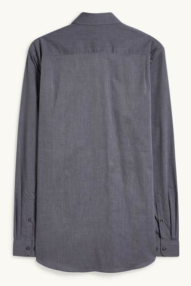 Uomo - Camicia business - regular fit - colletto all’italiana - facile da stirare - grigio scuro