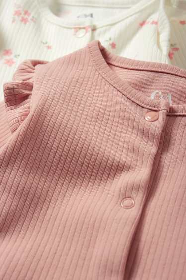 Bébés filles - Lot de 2 - petites fleurs - pyjamas bébé - rose
