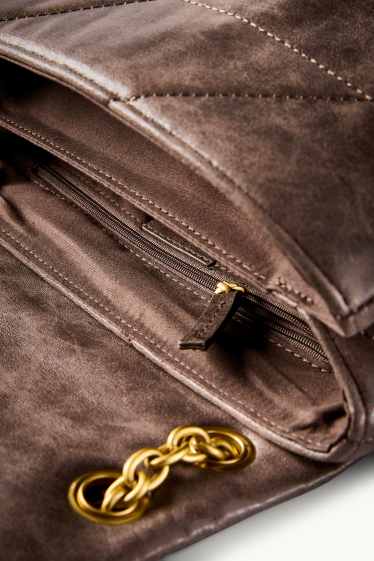 Damen - Tasche - Lederimitat - dunkelbraun