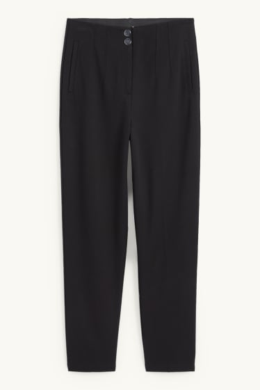 Donna - Pantaloni di stoffa - vita alta - slim fit - nero