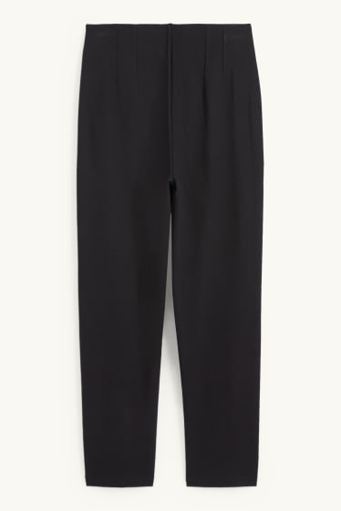 Donna - Pantaloni di stoffa - vita alta - slim fit - nero