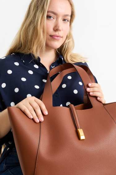 Dames - Shopper - imitatieleer - bruin