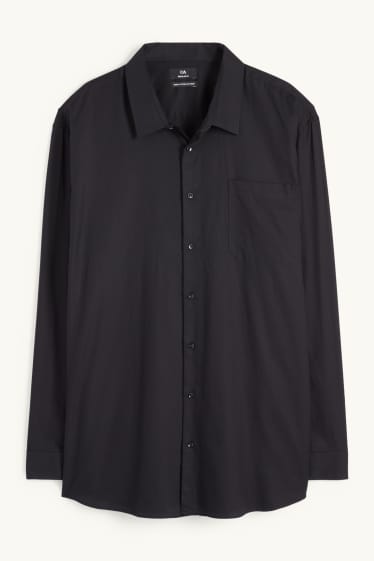 Hommes - Chemise - regular fit - col kent - facile à repasser - noir
