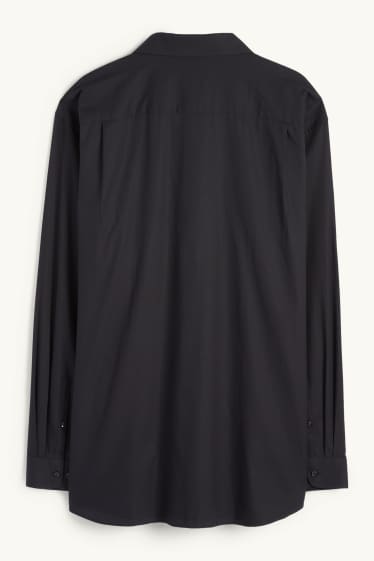 Hommes - Chemise - regular fit - col kent - facile à repasser - noir
