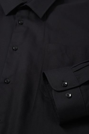 Hommes - Chemise - regular fit - col kent - facile à repasser - noir