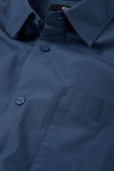 Pánské - Košile - regular fit - kent - tmavomodrá