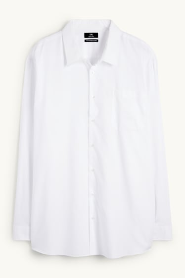 Hommes - Chemise - regular fit - col kent - facile à repasser - blanc crème