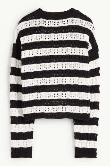 Copii - Fete - Pulover - cu dungi - negru / alb
