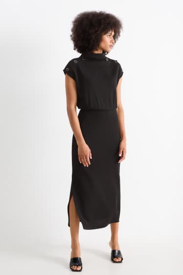 Damen - Strickkleid - schwarz