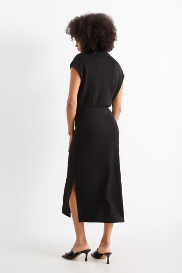 Damen - Strickkleid - schwarz
