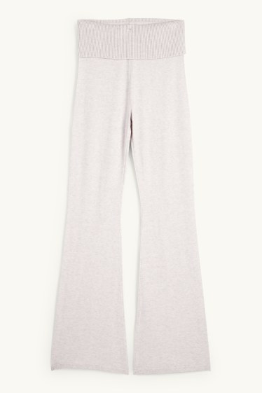 Femmes - Flared legging de maille - gris