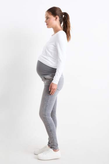 Femmes - Jean de grossesse - skinny jean - LYCRA® - jean gris clair