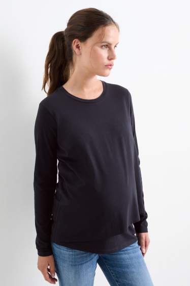 Donna - Maglia a maniche lunghe per allattamento - blu scuro