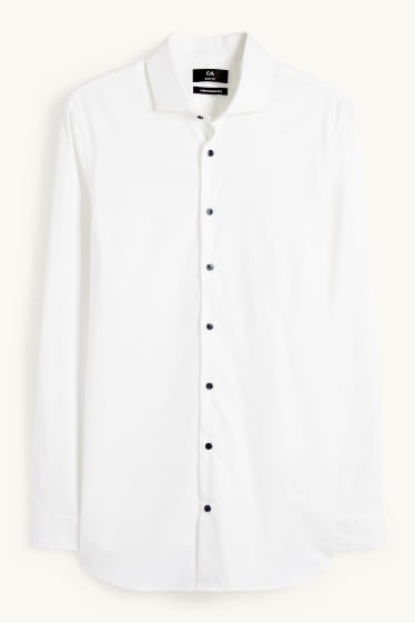 Uomo - Camicia business - body fit - colletto cutaway - facile da stirare - LYCRA® - bianco crema