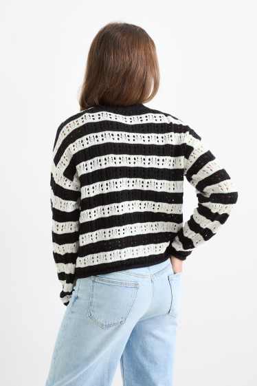Copii - Fete - Pulover - cu dungi - negru / alb