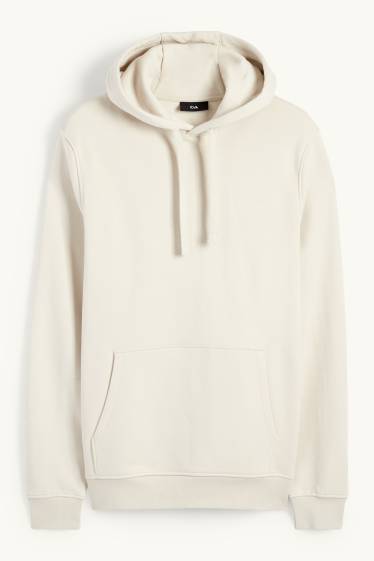 Hommes - Sweat à capuche - beige