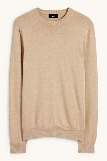 Herren - Feinstrick-Pullover - beige