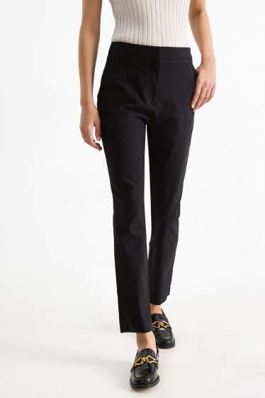 Donna - Pantaloni - vita media - slim fit - nero
