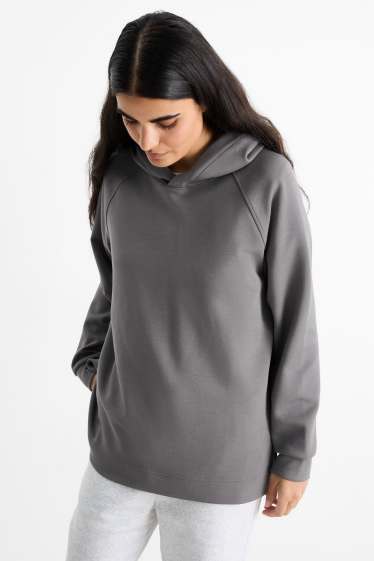 Dames - Basic hoodie - donkergrijs