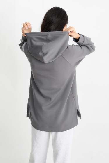 Dames - Basic hoodie - donkergrijs