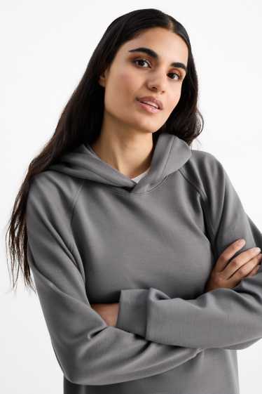 Dames - Basic hoodie - donkergrijs