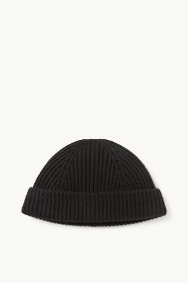 Men - Beanie - wool blend - black