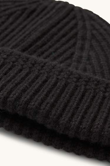 Men - Beanie - wool blend - black