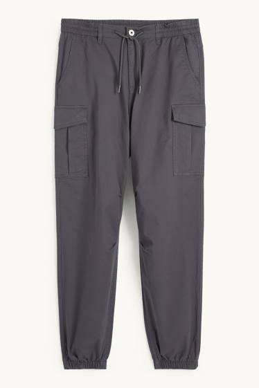 Heren - Cargobroek - regular fit - donkergrijs
