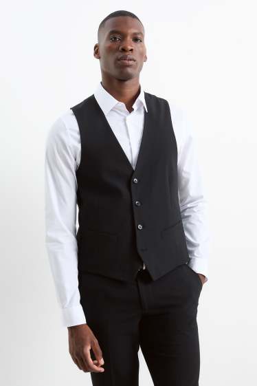 Herren - Baukasten-Weste - Slim Fit - Flex - 4 Way Stretch - LYCRA® - schwarz