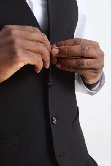 Herren - Baukasten-Weste - Slim Fit - Flex - 4 Way Stretch - LYCRA® - schwarz