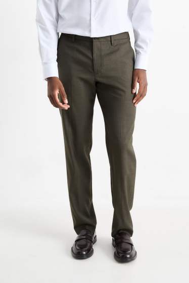 Hommes - Pantalon de costume - regular fit - Flex - vert foncé