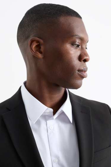 Hommes - Veste de costume - body fit - Flex - 4 Way Stretch - LYCRA® - noir