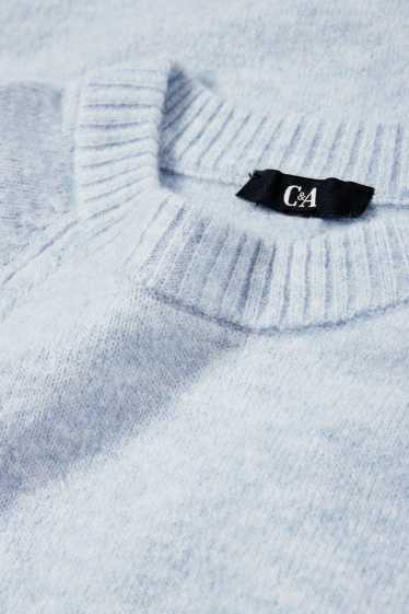 Femmes - Pullover en maille - manches courtes - bleu clair