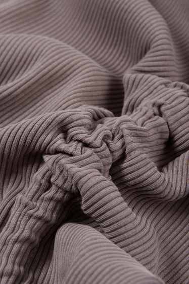 Donna - Vestito aderente - a coste - grigio