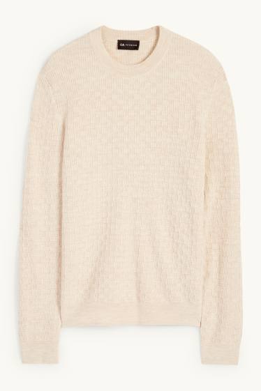 Herren - Pullover - strukturiert - hellbeige