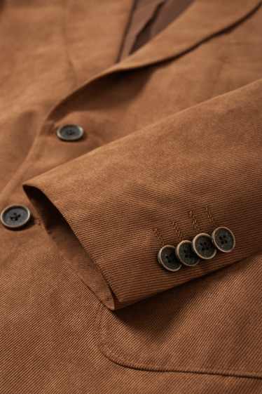 Mężczyźni - Marynarka modułowa - slim fit - z fakturą - brązowy