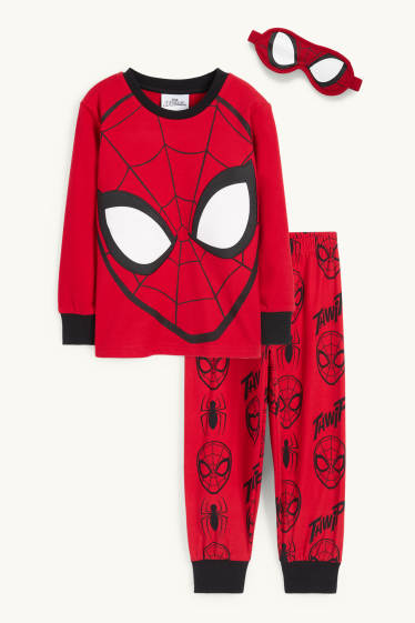 Enfants garçons - Spider-Man - ensemble - pyjama et masque de sommeil - 3 pièces - rouge