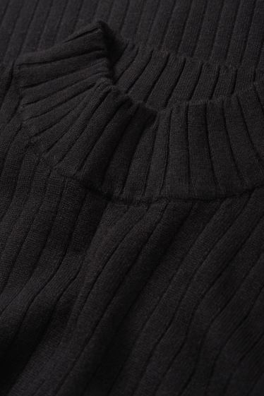 Dona - Jersei crop - acanalat - negre
