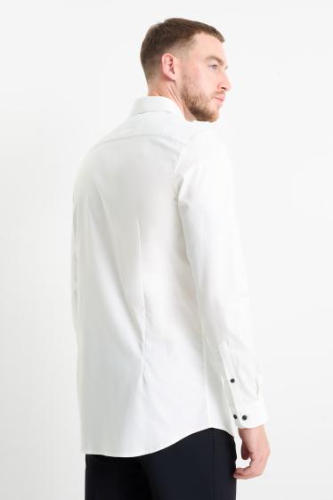 Uomo - Camicia business - body fit - colletto cutaway - facile da stirare - LYCRA® - bianco crema