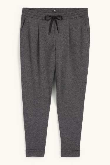 Damen - Stoffhose - Mid Waist - Tapered Fit - dunkelgrau