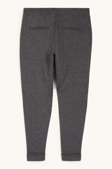 Damen - Stoffhose - Mid Waist - Tapered Fit - dunkelgrau