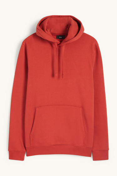 Hommes - Sweat à capuche - rouge