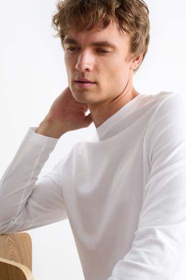 Pánské - Multipack 2 ks - tričko s dlouhým rukávem - bílá