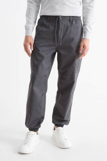 Heren - Cargobroek - regular fit - donkergrijs
