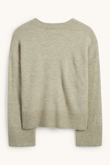Mujer - Jersey con escote en pico - verde claro
