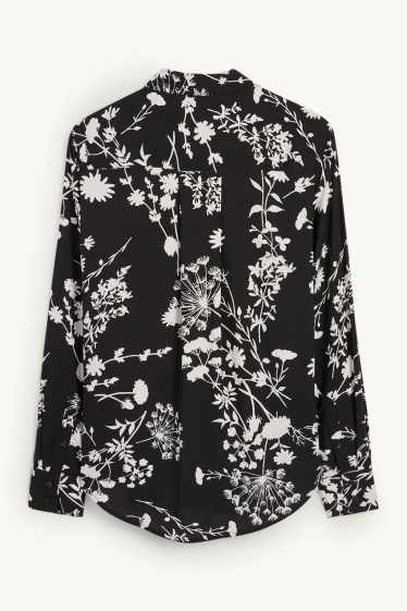 Women - Blouse - floral - black